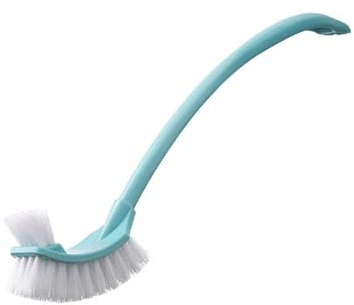 Escobilla de baño con Mango Largo y Soporte para Inodoro Cepillo de Limpieza Profunda con cerdas curvadas para baño y WC Cepillo de plástico Suave Pero eficaz