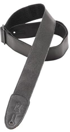 Levy's Leathers Tri Glide Series Ledergurt für Gitarre | Breite 5 cm | Schwarz | (M7GP-BLK)