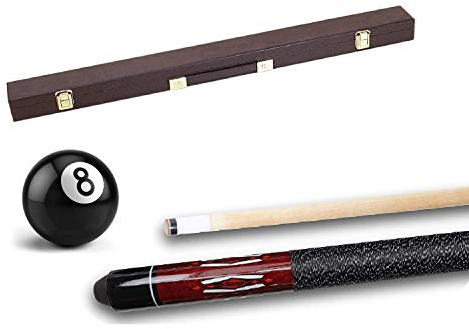 GamePoint Billardqueue Tycoon, TC-1 rot, Länge ca. 147 cm, 2-TLG. mit Koffer Standard 1/1 schwarz + 2 Aufkleber 8-Ball Gratis