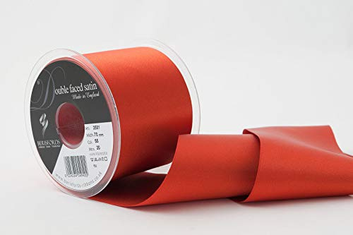 Berisfords Double Faced Satin Ribbon, Rust, 70 mm Width, 20 metre Length