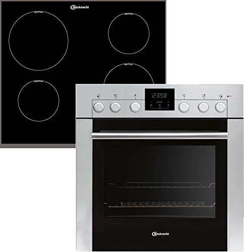 Bauknecht Heko 550 IN Ensemble plaques de cuisson et four encastrable A Plaque de cuisson à induction Four à chaleur tournante à 5 fonctions En acier inoxydable Volume de cuisson 65 litres
