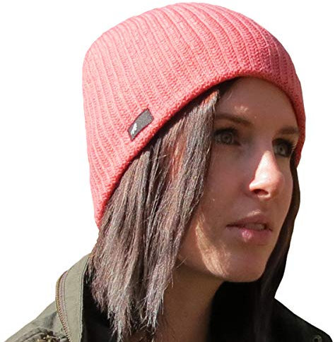 Grace Folly Beanie Strickmütze atmungsaktive Mütze Käppchen für Herren oder Frauen mit kostenlosem Schlüsselanhänger (Pink)