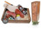 Schwarzwald Metzgerei Geschenkkorb „Nostalgie – 6-teiliger Präsentkorb mit leckeren & herzhaften Wurstspezialitäten wie Schwarzwälder Schinken oder Landjäger, Schneidebrett & -messer und Gourmet-Senf