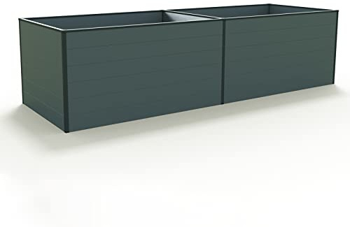 GFP Aluminium Hochbeet Kingsize Daniela - 297 x 99 x 77 cm - Anthrazit, Stecksystem, langlebig