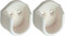 2 x White Rail End Supports Brackets for use with Oval Wardrobe Rail Poles 15mm