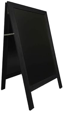 Chevalet stop trottoir avec cadre bois couleur noir dimensions 127 x 75 cm