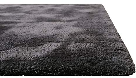 Homie Living Pisa Hochflorteppich, 80 x 150 cm, anthrazit | Hochflor Teppich Uni, Modern, weich, flauschig, kuschelig, Für Wohnzimmer Schlafzimmer