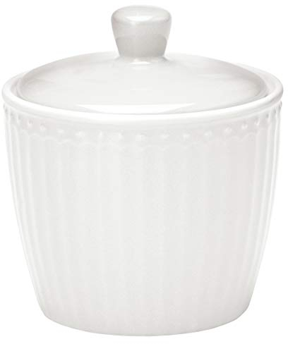 GreenGate Zuckerdose Alice Weiß Zuckertopf Everyday Geschirr White Dose 9x10 cm