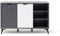 Robas Lund Lowboard Weiß Grau, Wohnzimmerschrank mit 180° drehbarer Tür, Schrank BxHxT 180x73x40 cm
