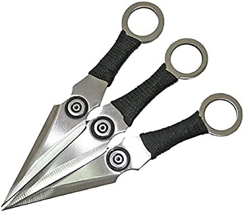 G8DS 3er Wurfmesser Set Punisher Throwing Knife inkl Nylon Etui (Silber)