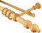 Holz Gardinenstange 28 mm mit U-Schiene Farbe Eiche hell, 140 cm