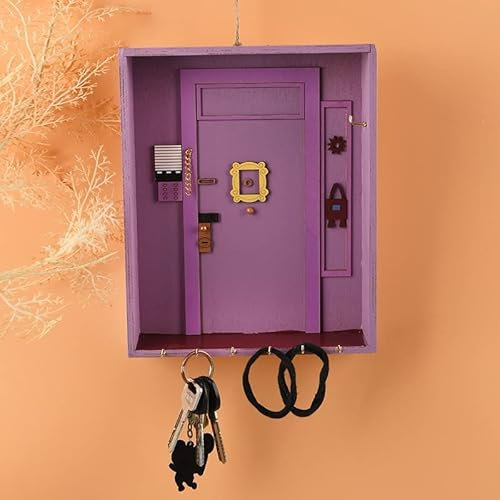 Friends Monica's Tür-Schlüsselhalter, handgefertigt, personalisierte Schlüsselhaken, multifunktionaler Schlüsselanhängerhalter, Heimdekoration für Wand, Eingang, Badezimmer, Wohnzimmer und Büro