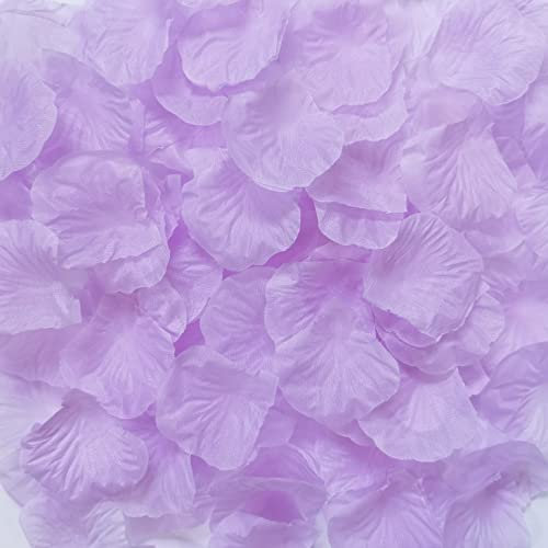 RUIYWEN 1000 Pezzi Petali di Rosa in Seta Artificiale per San Valentino, Fiori per Matrimoni, Coriandoli, Spargimento da Tavola (Colore Viola Chiaro)