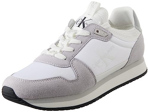 Calvin Klein Jeans Femme Baskets Runner Chaussures de Sport, Multicolore (Bright White/Oyster Mushroom), 40 EU