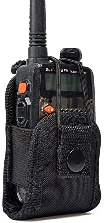 UAYESOK Small Radio Pouch Holder Walkie Talkie Holster Carry Case Bag Security Belt clip Pouches for Baofeng UV-5R UV82 888S Motorola TLKR Talkabout Midland Kenwood Two Way Radio