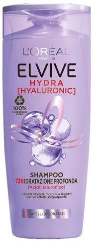 Elvive Hydra Hyaluronic - Shampoo 72H Idratazione Profonda, 400ml