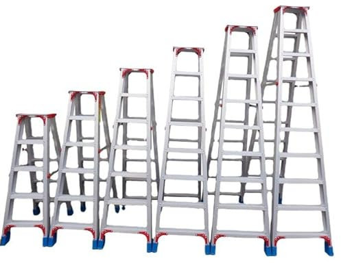 Aluleiter Klappleiter Zweiseitige Haushaltsleiter Stehleiter TÜV Stafflei Handwerker Qualität,breite Stufen nach Auswahl - 1 Stufe 25 cm Höhe (9 Sufen)