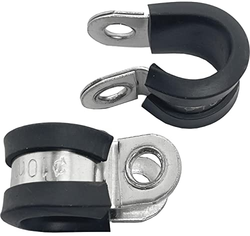 Lumonic 10x 10mm Rohrschellen mit Gummieinlage Edelstahl V2A I Kabelschellen zum Schrauben I Schlauchschelle 10mm, Rohrschellen, Befestigungsschelle 1
