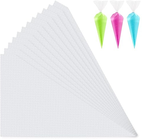 100 Pcs Disposable Piping Bags 10inch Anti Burst Pastry Bags Pastry Bag Pastry Crimpers Icing Piping Bags for Frosting Ideal for Cake Macarons Dessert Decorations Cookies Baking Cupcakes (Clear)