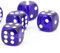 XL W6 Würfel (20mm) in dunkelblau/weiße Punkte - Made in Germany - WeLoveDice - 5 Stück