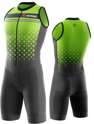 Triathlon Anzug Herren Herren Radsportanzug gepolstert einteilig Trisuit Bike Top Short Trisuit Einteiler für WettkampfGeeignet zum Laufen, Radfahren, Schwimmen (TYP-14,L)