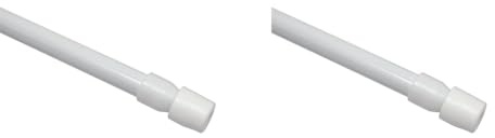 Gardinia Klemmstangen, Ausdrehbar, Gardinenstange ohne Bohren und Schrauben, Ø 6/8 mm, 45-65 cm, Weiß, 2 Stück (Packung mit 2)