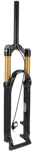 Tbest Federgabel 29 Zoll, MTB-Federgabel,29-Zoll-Fahrradgabel,Mountainbike-Vorderradgabel,Goldene Stoßdämpfung,Gerader Gabelschaft,Fernverriegelung,Vorderradgabel,Fahrradteile Für Xc Am