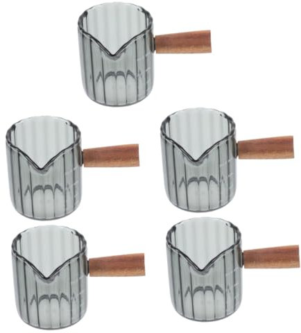PRETYZOOM 5 Pièces petite tasse de lait tasses à café tasses à expresso tasses en verre tasse à café transparente verre à lait anti-brûlure tasse à café design à l'échelle sirop