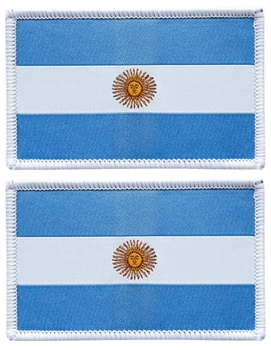 stidsds Paquete de 2 parches de bandera de Argentina, parches bordados de banderas argentinas, parches militares tácticos de velcro para ropa, sombreros, mochilas, decoraciones de orgullo