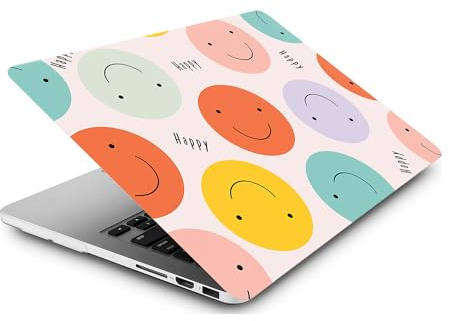 Hülle Kompatibel mit MacBook Air 13 Zoll Modell A1932 A2179 A2337 M1 Freisetzung 2020 2019 2018 mit Retina Display and Touch ID, Gedrucktes Muster Plastik Hartschale Matt Case, Lächelndes Gesicht