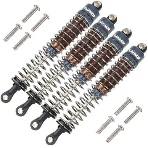 TOOMOD 1/10 100 mm RC ölgefüllte Stoßdämpfer-Set für Tamiya Bullhead SuperClod Buster TRX4 Axial SCX10 D90 Crawler Buggy Auto Upgrades Ersatzteile (grau)