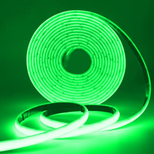 Wisada 24V COB Neon Streifen 20m, 320LEDs/m Superhell Flexibler Grün COB Neon LED Band, Außen Wasserdichte IP68 Selbstklebendes Band, rot/weiss 2-adrig LED Lichterketten für Terrasse, Weihnachten