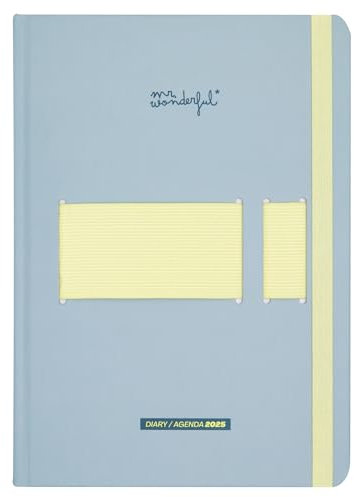 Mr. Wonderful Agenda Basic 2025 Settimanale con Supporto per il Cellulare - My week, my rules - Include 4 Fogli di Adesivi e Planner mensile