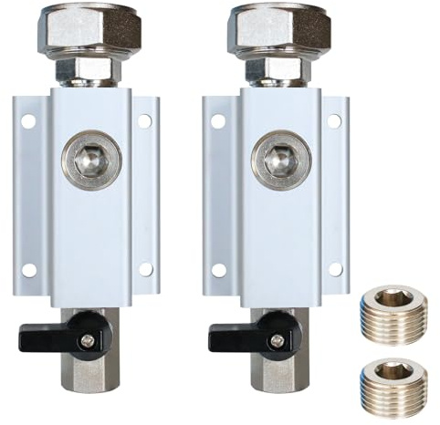 2PCS 3/4'' Compressed Air Outlet Kit, 1/2 Inch NPT Outlet Port, Only for 3/4 Inch Compressed Air Piping System, Equipped with Straight Air Piping Fittings and Brass Valves