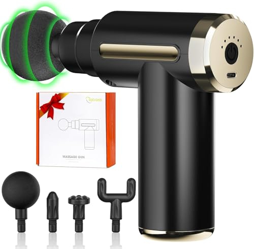 Cotsoco Pistolet de Massage Musculaire, Masseur à percussion musculaire avec 4 têtes de massage, Massage gun pour les jambes, le dos, les épaules et le cou, excellent cadeau.