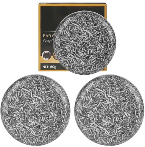 Schwarze Seife für graues Haar 3pcs Frauen Männer Haar dunkler Shampoo Bar natürliche Haarseife für graue Haare Reparatur und Haarverdunkelung NET: 60 g, schwarze Seife für graue Haare