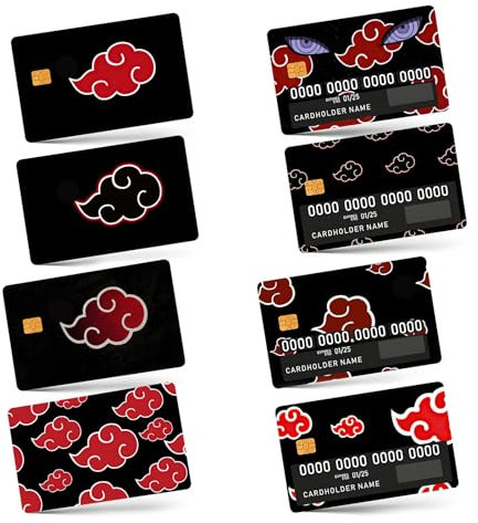 GTOTd Anime Cloud Credit Card Sticker Bankkarten Aufkleber (8 Stück),EC Karten Ninja Sticker, Geschenke Dekor fur Transport Debitkartenhülle Bankkarten Für Damen Herren
