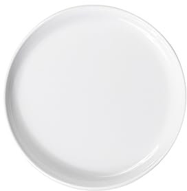 Harfield Walled Dinner Plates Pack of 4 Heavyweight Shatterproof Plastic Dishwasher Microwave Safe 23cm (White)