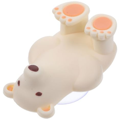 MAGICLULU Support Mural Brosse À Dents Ventouse Silicone Ours Polaire Organisateur Salle De Bain Décoratif Compatible avec La Plupart des Brosses À Dents 2.36X1.57X0.79 Pouces