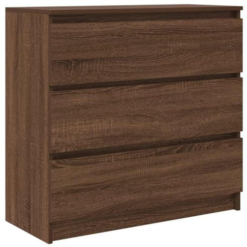 vidaXL Sideboard Braun Eichen-Optik 80x35x76 cm Holzwerkstoff, Kommode, Schrank, Flurschrank, Anrichte, Küchenschrank, Wohnzimmerschrank