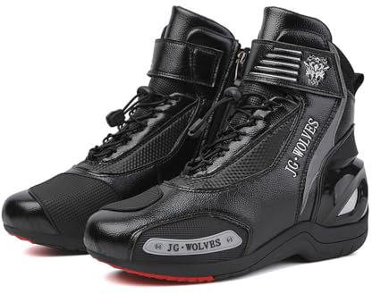 Leichtrit Stivali da Moto Sport,Stivali Moto,Scarpe Moto Uomo,Stivali Moto Uomo e Donna,Stivali Moto Cross,Traspirante,Protezione Caviglia,Adatto per la Guida Quotidiana,Il Turismo in Moto