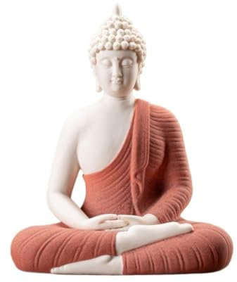 Bracket Light Buddha Ornament Figur, 5,8 Zoll Buddha Statue Keramik Sitzen Buddha für Wohnkultur Meditation Buddha Statue Innen- und Outdoor -Garten Buddha Statue (Rosso) Wall lamp