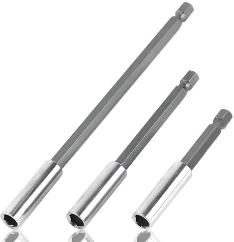 3tlg Bit verlängerung Bit Halter Bithalter Set, 1/4 Sechskantschaft Verlängerung Magnetische Bohrerhalter Magnetbohrer Schnellwechsel Bitsatz für Elektrische 60/100/150mm