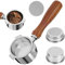 Cafetera de 51mm para DeLonghi Dedica EC680/EC685 cafetera, Cafetera de 51mm con 2 cestas de filtro de acero inoxidable, colador de disco y mango de madera al ácido rojo para DeLonghi DedicaEC785/EC82