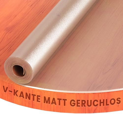 Transparente Folie abgeschrägte V Kante, leicht mattiert Schutzfolie Tischschutz Tischdecke Rund 55 cm Schutztischdecke Maschinenzuschnitt