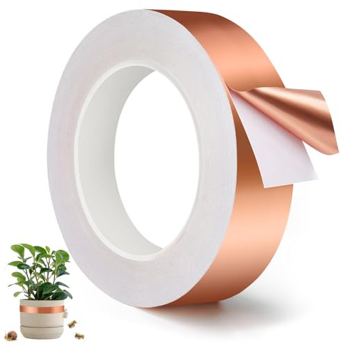 UFYTT Anti Limaces et Escargots Cuivre Ruban Cuivre 20mx30mm - Bande de Cuivre Anti Limace Anti Escargot Jardin Plantes Surélevées, Anti Limaces et Escargots Bio,Conducteur Simple Face, EMI Blindage