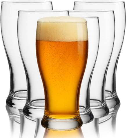 MAURY'S IL NUMERO UNO DEL RISPARMIO Set 3/6/12 Bicchieri Alti per Birra - Vetro Trasparente, 565 ml, Eleganti, Calici Adatti per Birra e Cocktail - Diametro 8x18H cm (6, 8 x 18 cm)