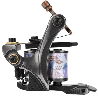 Abaodam 10 spulen Tattoo Maschine Liner Shader Leichtes Spezialgehäuse Vibrationsarm Schwarz Körperkunst Werkzeug für Profi Tätowierer
