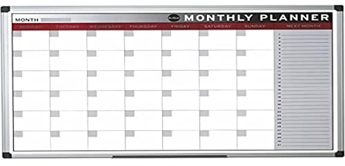Bi-Office Month Planner, Magnetic, Aluminium Frame, 90 x 60 cm