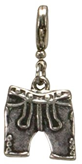 Alpenflüstern Trachten-Anhänger Lederhose für Charivari oder Trachtenkette (antik-silber-farben) AAH083